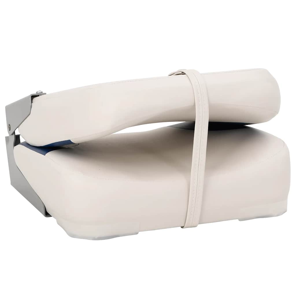 Klappbarer Bootssitz 1 Set Blau und Weiß 41x36x48 cm