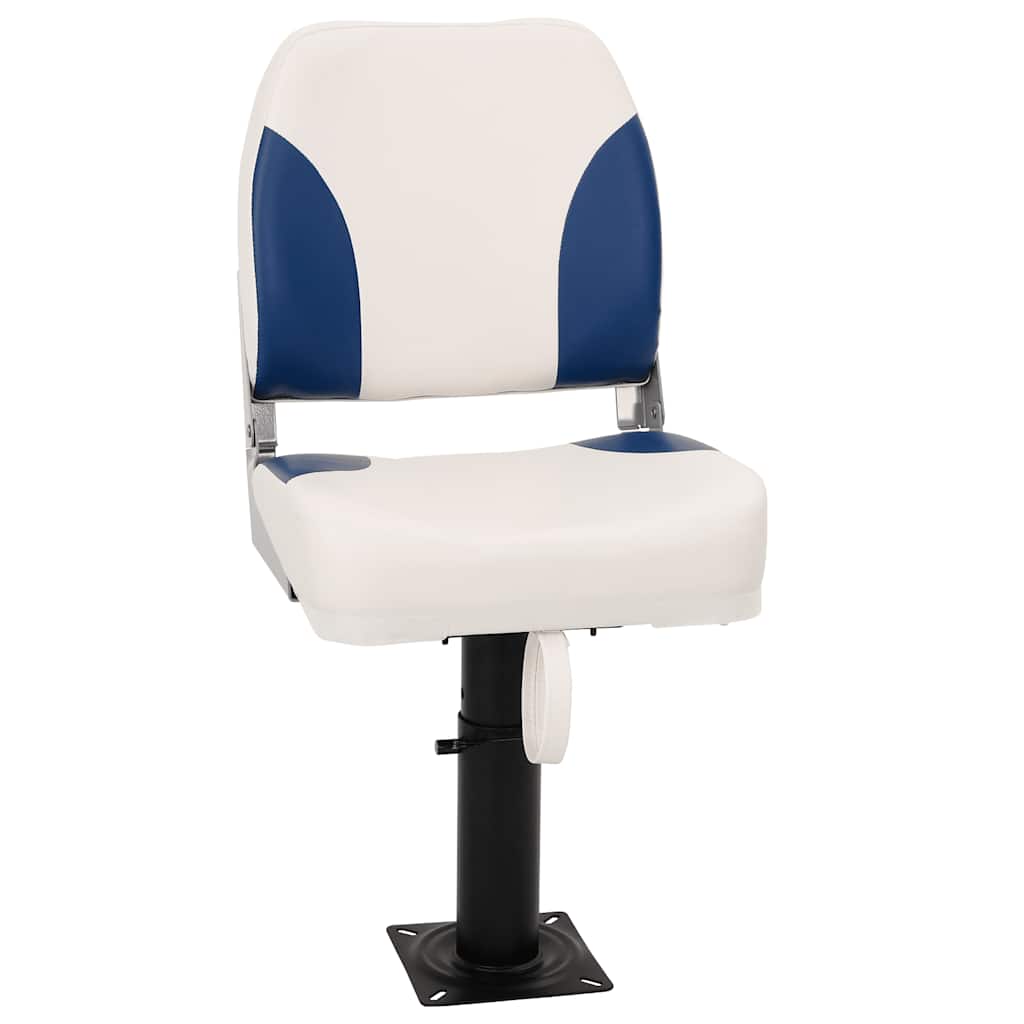 Klappbarer Bootssitz 1 Set Blau und Weiß 41x36x48 cm