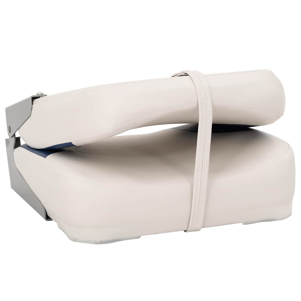 Klappbarer Bootsitz 2er-Set Blau und Weiß 41x36x48 cm
