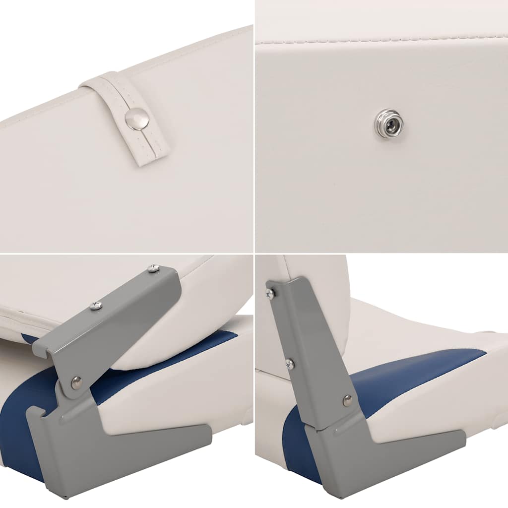 Klappbarer Bootsitz 2er-Set Blau und Weiß 41x36x48 cm