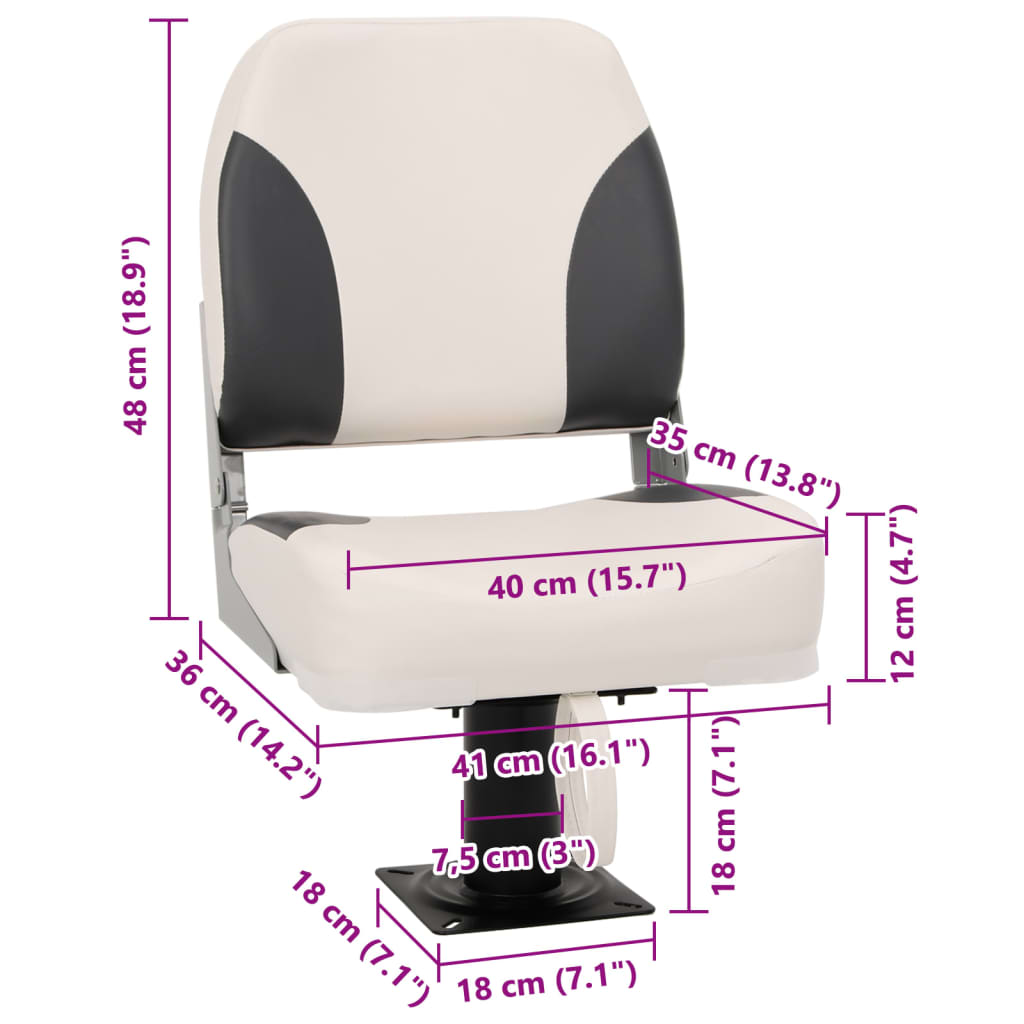 Klappbarer Bootssitz 1 Set Niedrige Rückenlehne
