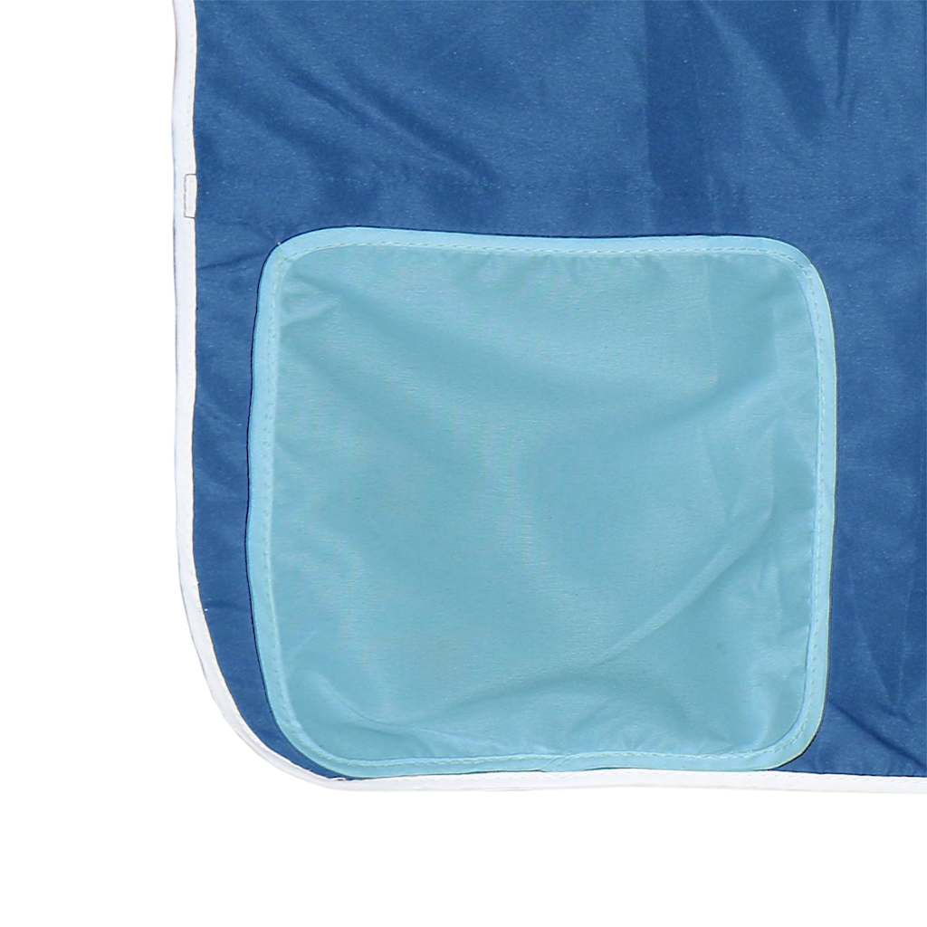 Etagenbett mit Rutsche und Gardinen Blau 90x200 cm