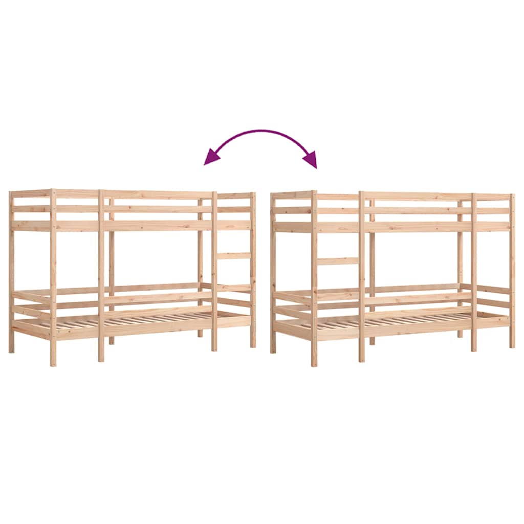 Etagenbett ohne Matratze 90x200 cm Massivholz Kiefer