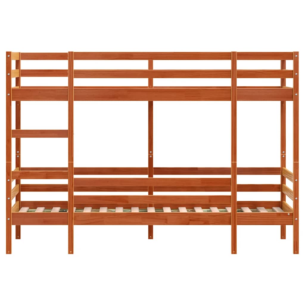 Etagenbett Wachsbraun 90x200 cm Massivholz Kiefer
