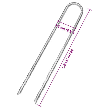 Zeltheringe 6 Stk. U-Form 30 cm Ø8,5 mm Verzinkter Stahl