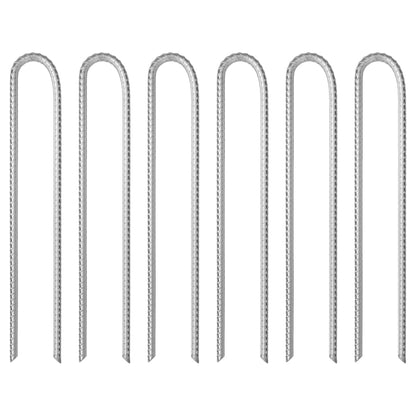 Zeltheringe 6 Stk. U-Form 37 cm Ø11,3 mm Verzinkter Stahl