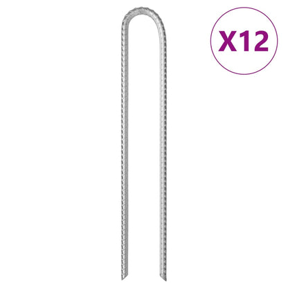 Zeltheringe 12 Stk. U-Form 37 cm Ø11,3 mm Verzinkter Stahl