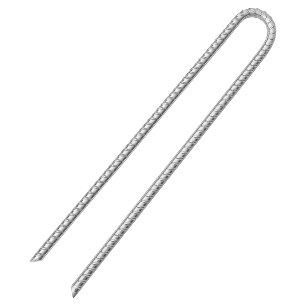 Piquets de tente 6 pcs. Forme en U 41,5 cm Ø12 mm Acier galvanisé