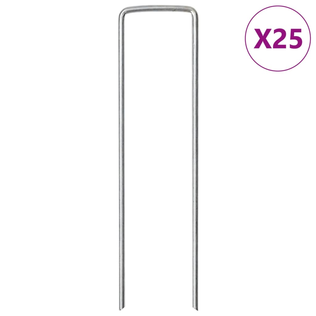 Bodenanker U-Form 25 Stk. 15x3,5 cm Verzinkter Stahl