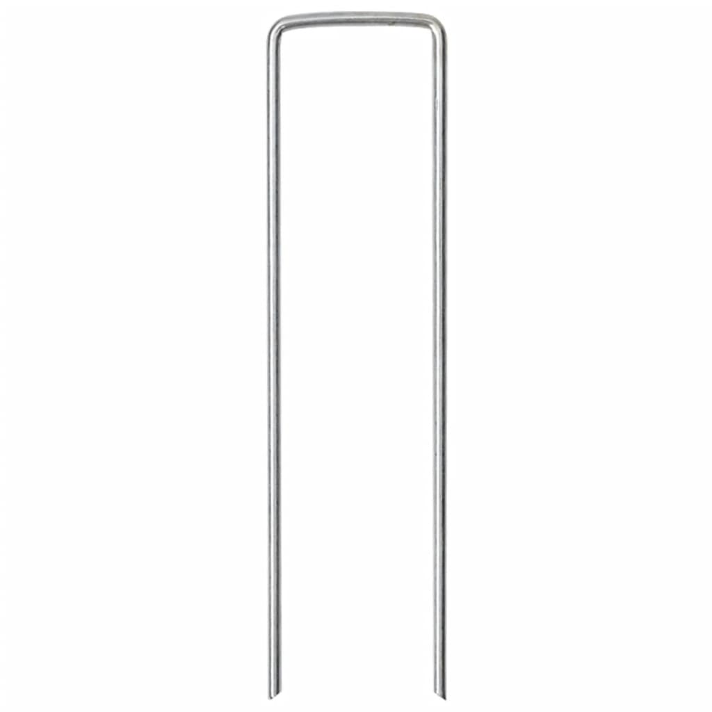 Bodenanker 50 Stk. U-Form 15x3,5 cm Verzinkter Stahl