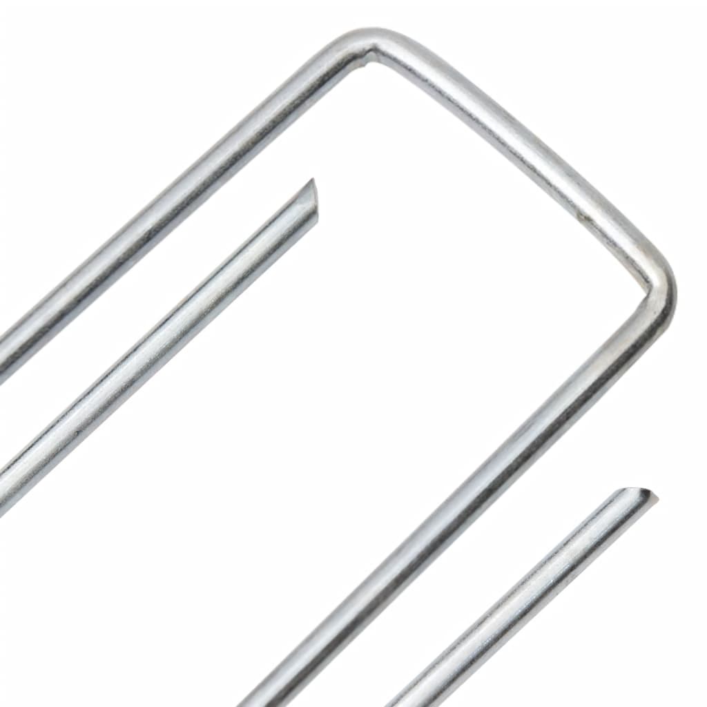Bodenanker 50 Stk. U-Form 15x3,5 cm Verzinkter Stahl
