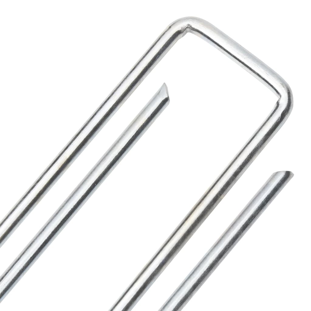 Bodenanker 25 Stk. U-Form 20x4 cm Verzinkter Stahl