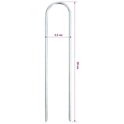 Bodenanker 25 Stk. U-Form 20x3,5 cm Verzinkter Stahl