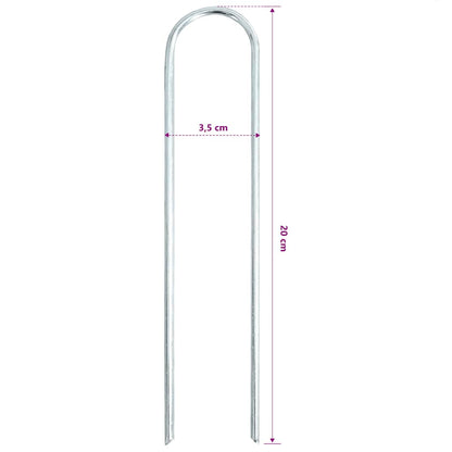 Bodenanker 50 Stk. U-Form 20x3,5 cm Verzinkter Stahl