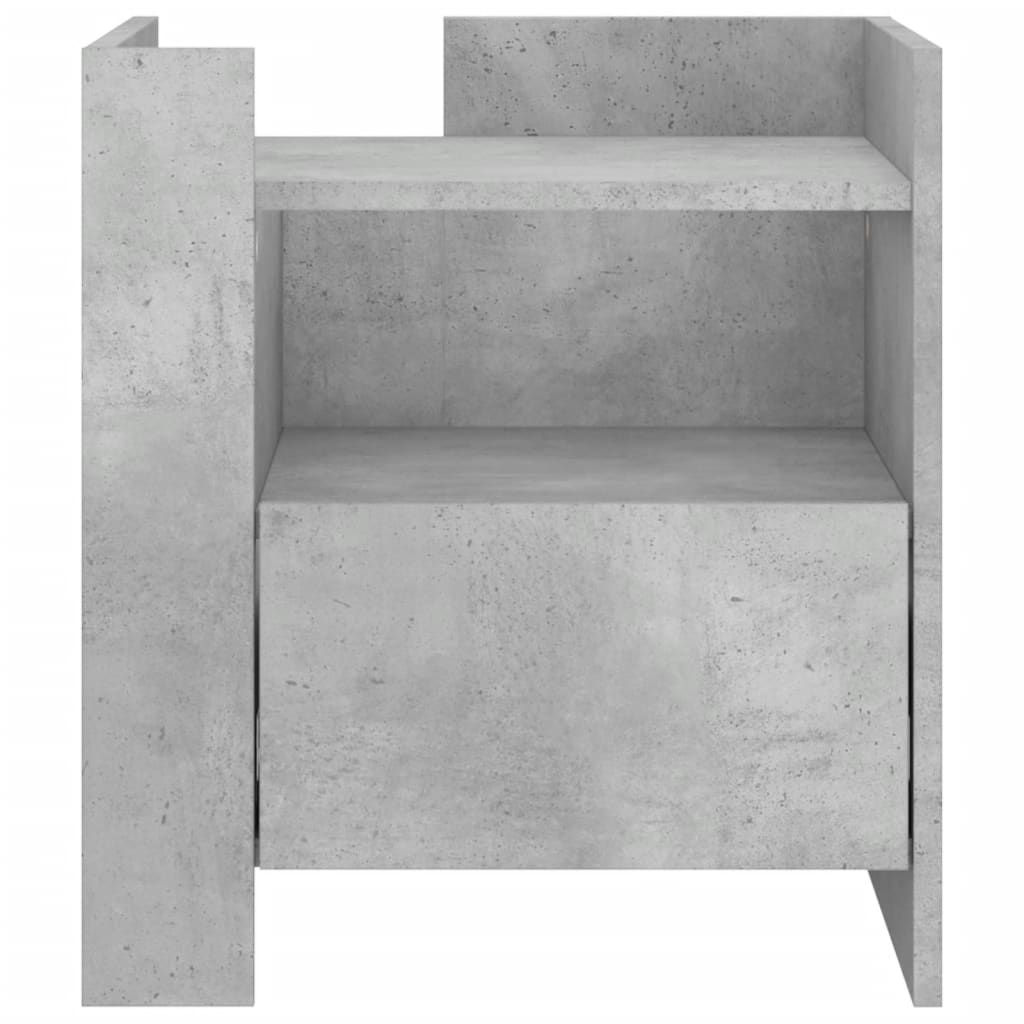 Table de chevet gris béton 45x50x50 cm en bois