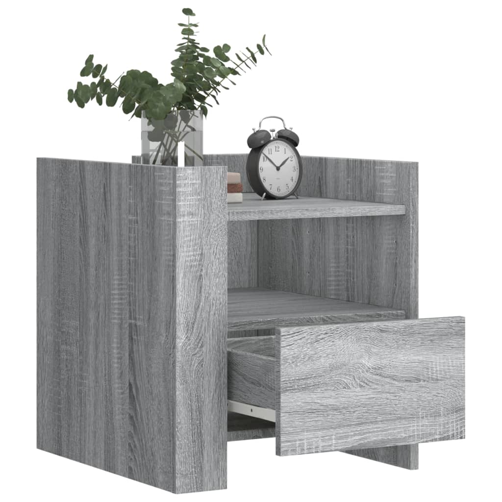 Table de chevet grise Sonoma 45x50x50 cm en bois