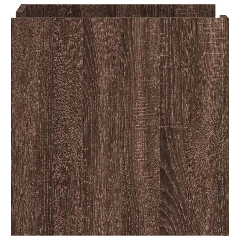 Table de chevet aspect chêne marron 45x50x50 cm en bois