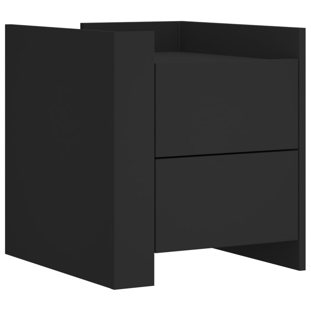 Bedside Table Black 45x50x50 cm Wood Material