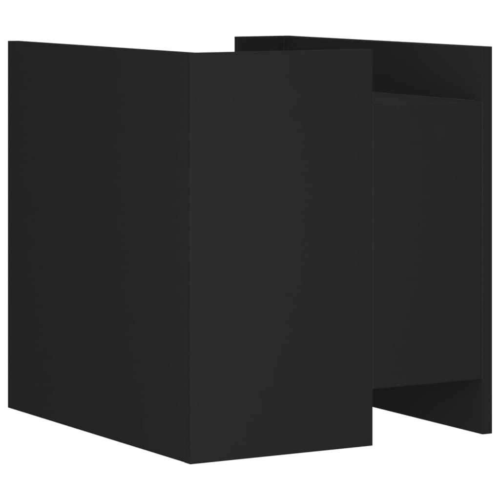 Bedside Table Black 45x50x50 cm Wood Material