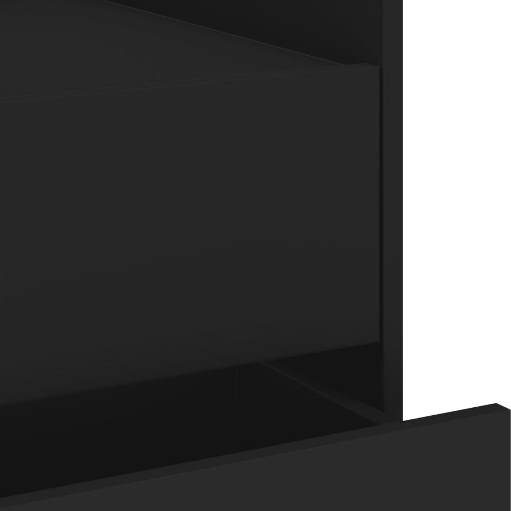 Bedside Table Black 45x50x50 cm Wood Material