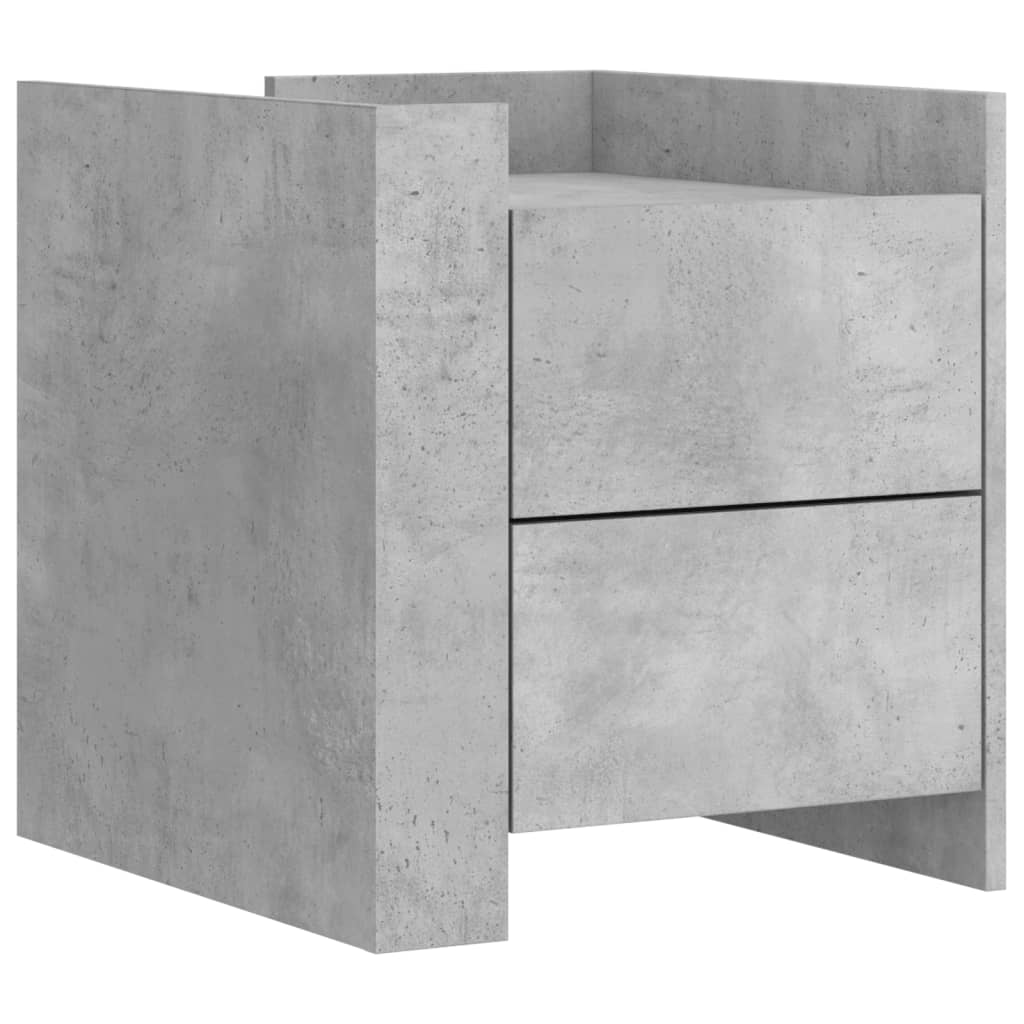 Table de chevet gris béton 45x50x50 cm en bois