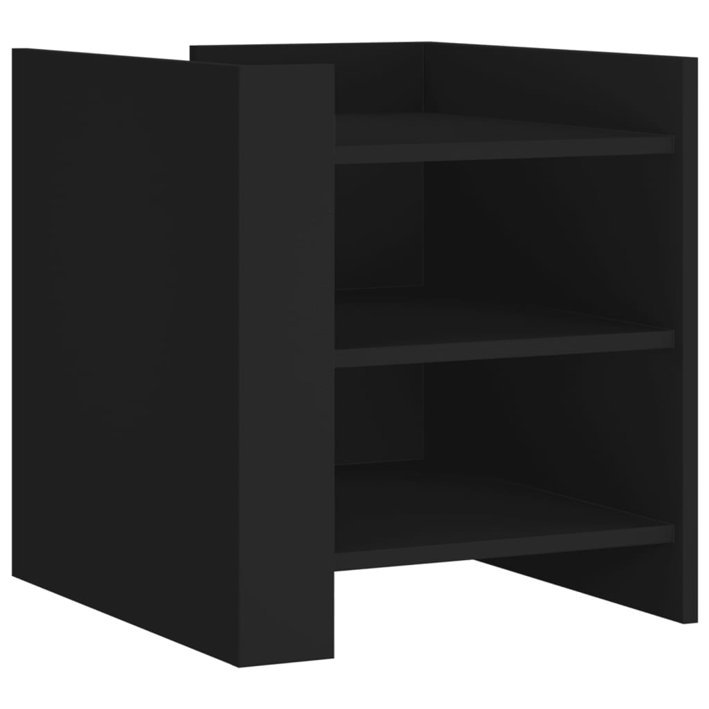 Bedside Table Black 45x50x50 cm Wood Material