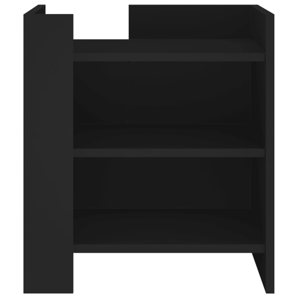 Bedside Table Black 45x50x50 cm Wood Material