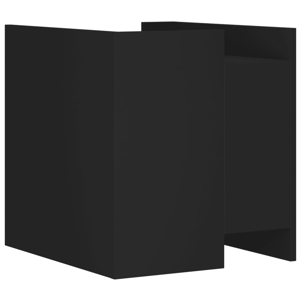 Bedside Table Black 45x50x50 cm Wood Material