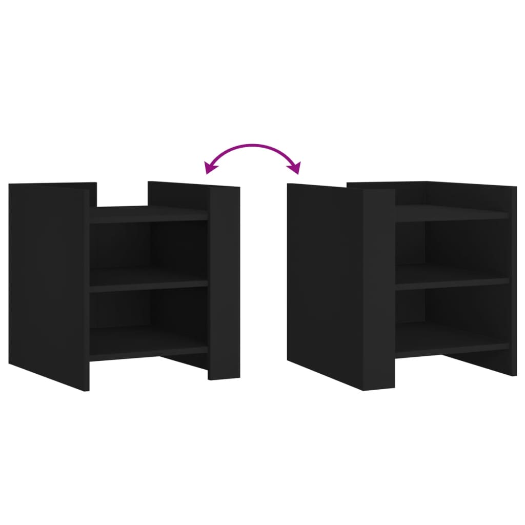 Bedside Table Black 45x50x50 cm Wood Material