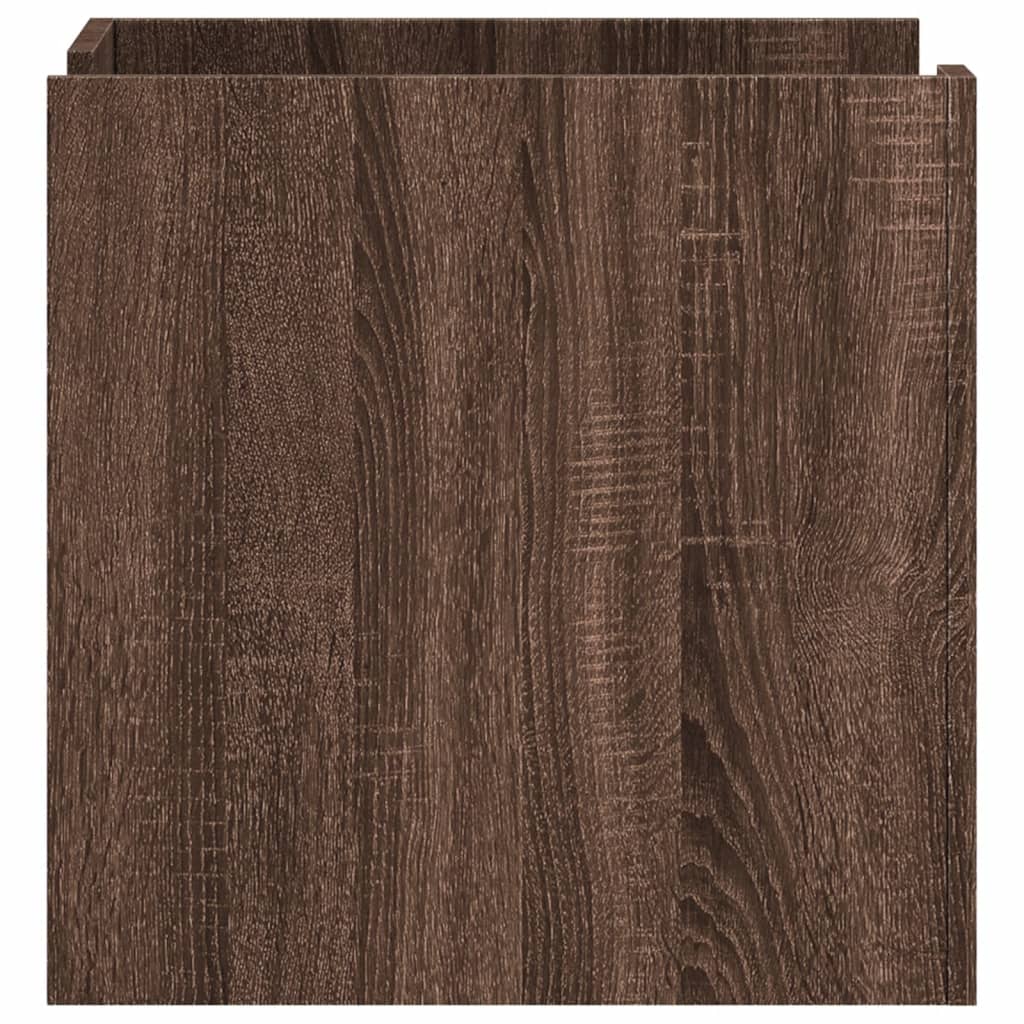 Table de chevet aspect chêne marron 45x50x50 cm en bois