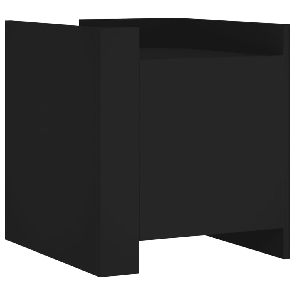Bedside Table Black 45x50x50 cm Wood Material