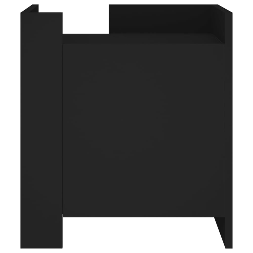 Bedside Table Black 45x50x50 cm Wood Material