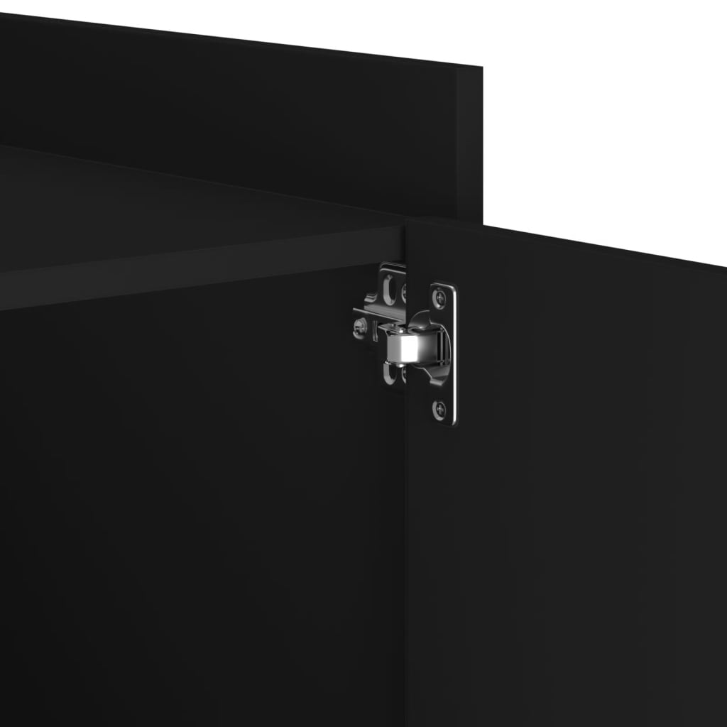 Bedside Table Black 45x50x50 cm Wood Material