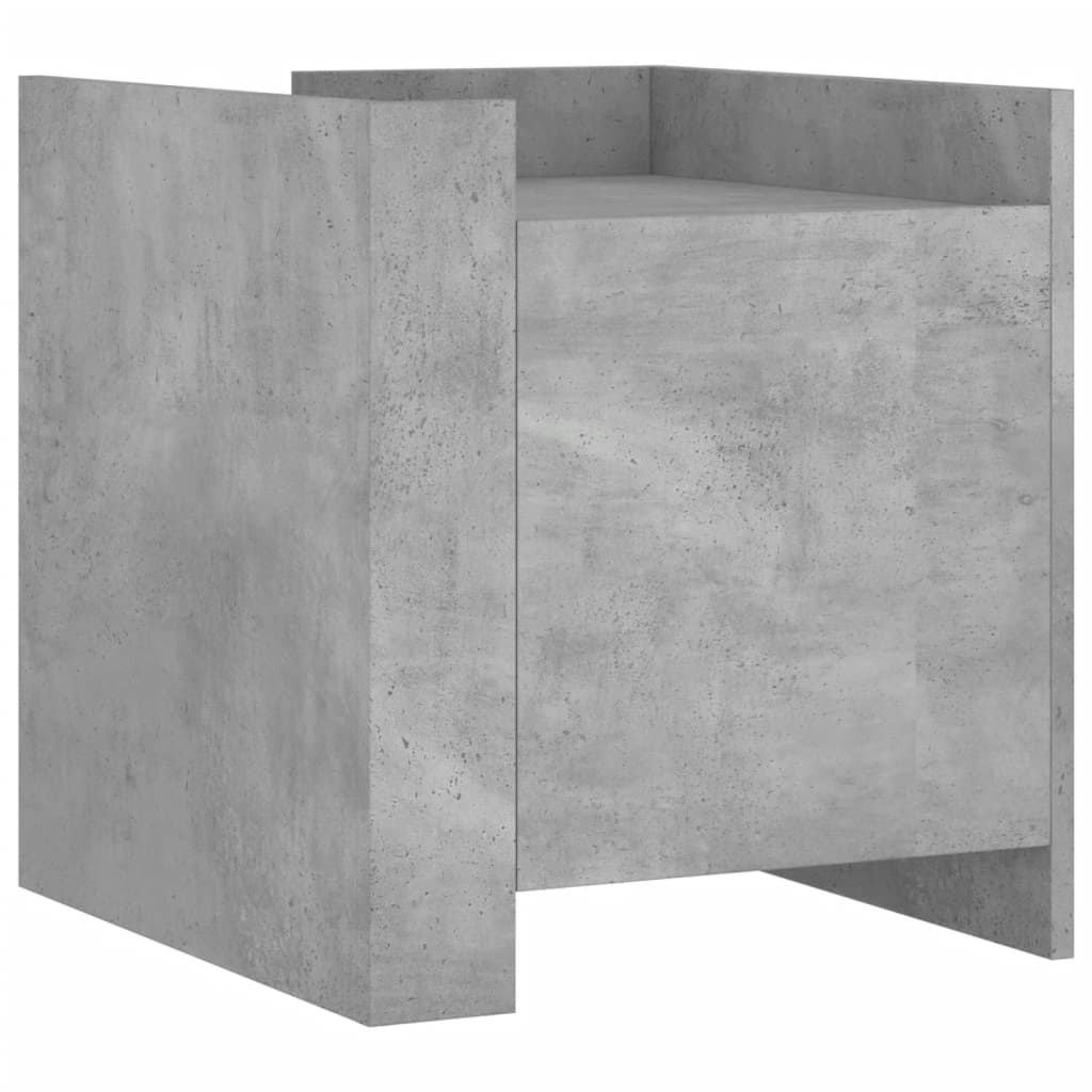 Table de chevet gris béton 45x50x50 cm en bois