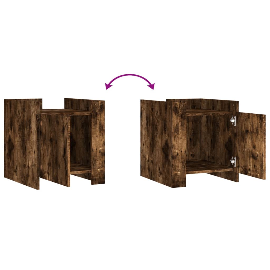Bedside table smoked oak 45x50x50 cm wood material