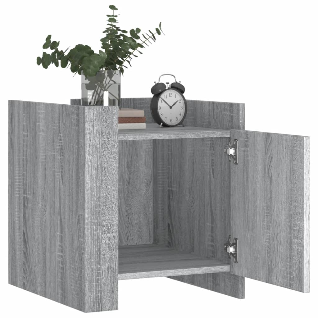 Table de chevet grise Sonoma 45x50x50 cm en bois