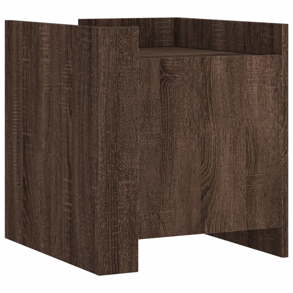 Table de chevet aspect chêne marron 45x50x50 cm en bois