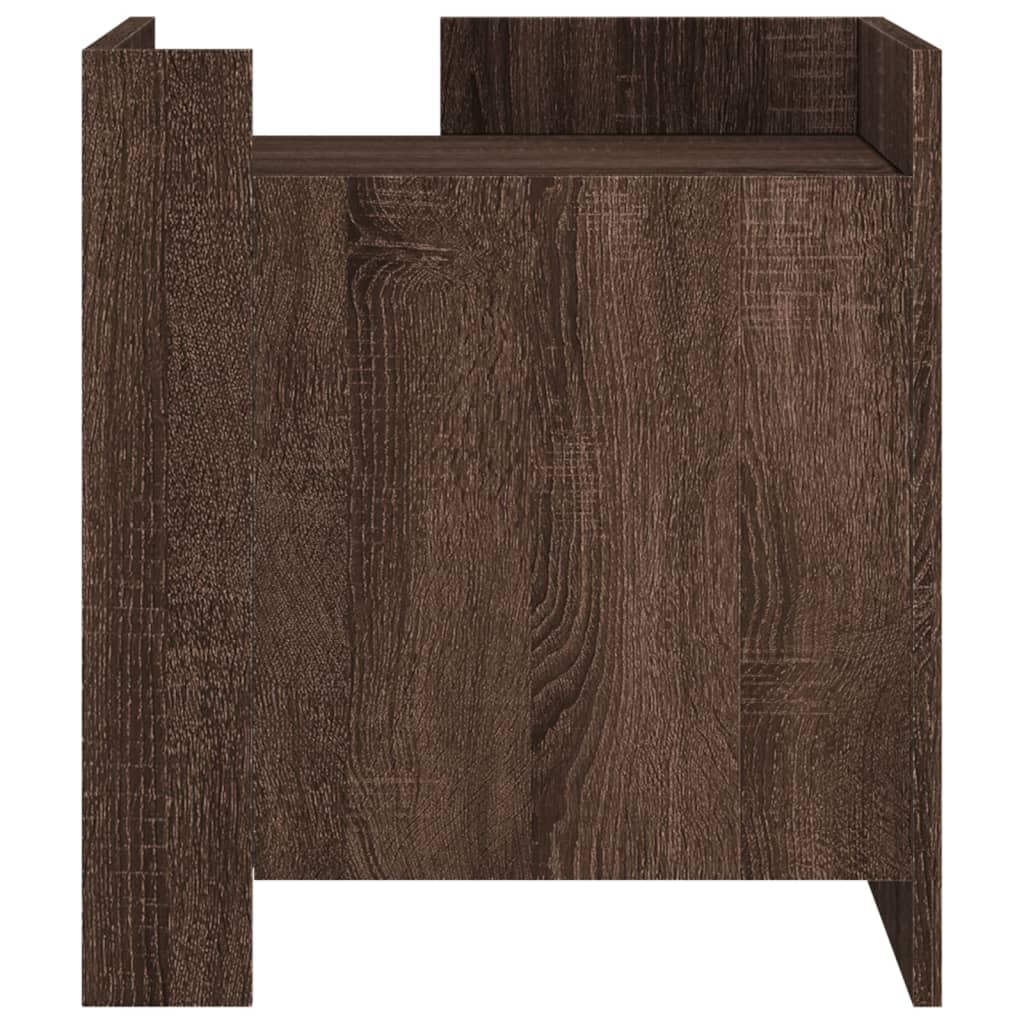 Table de chevet aspect chêne marron 45x50x50 cm en bois