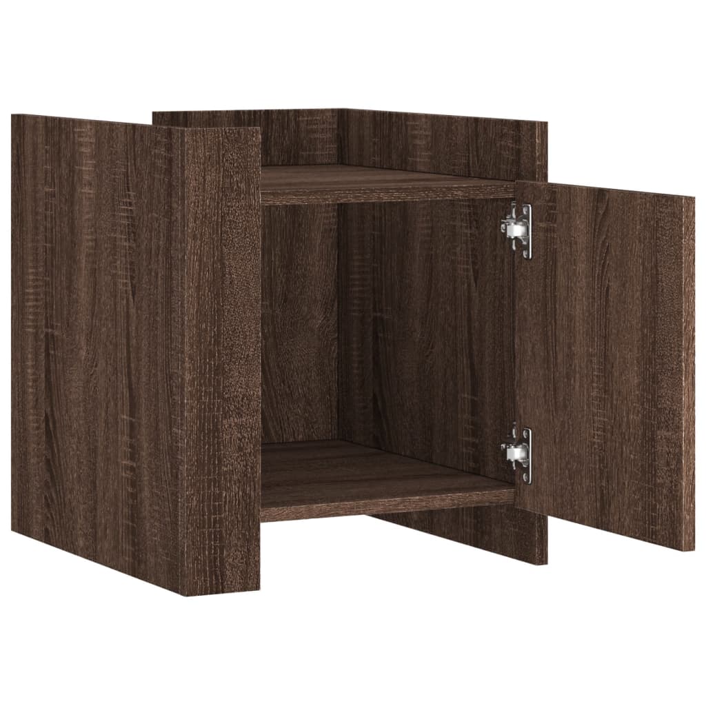 Table de chevet aspect chêne marron 45x50x50 cm en bois