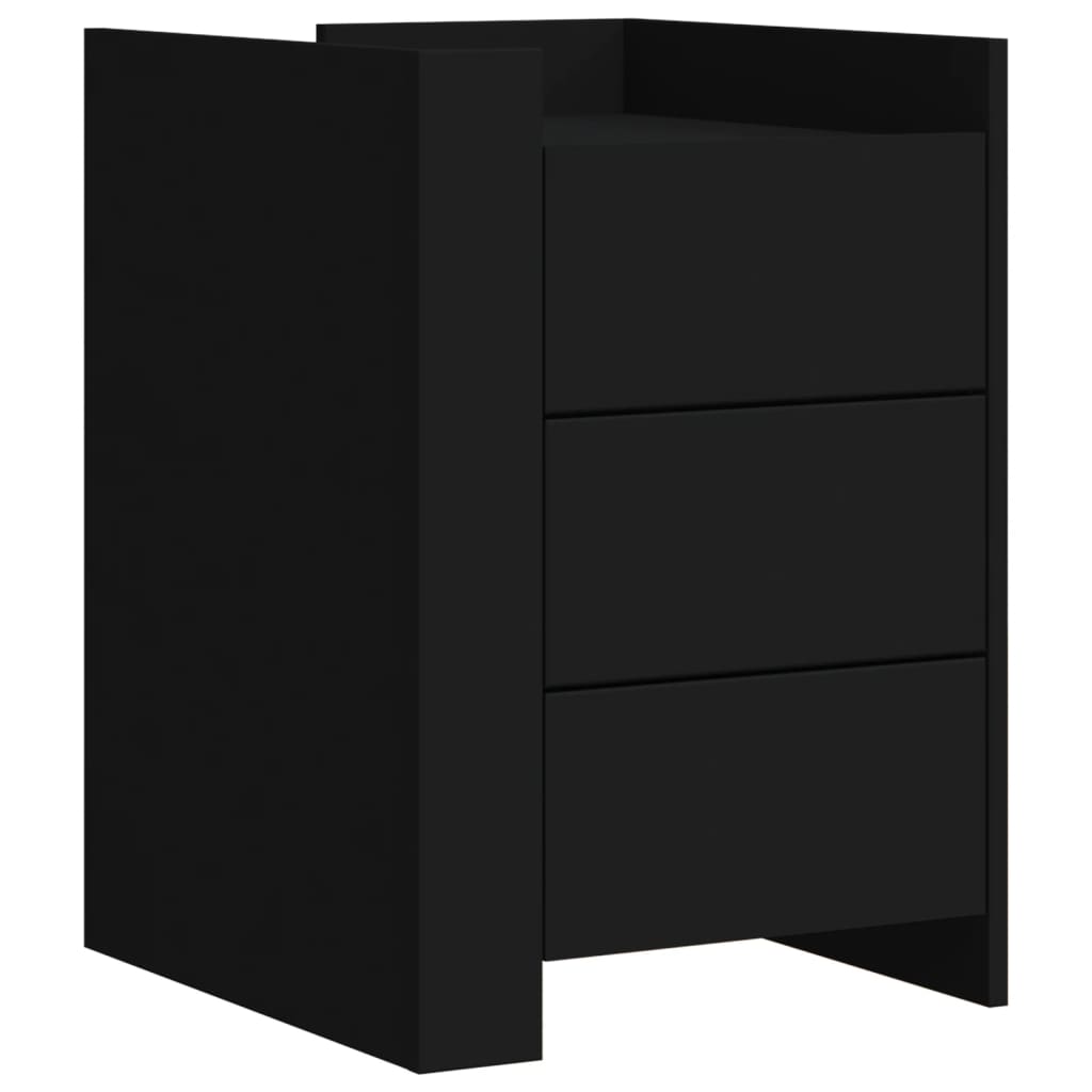 Bedside Table Black 45x50x65 cm Wood Material