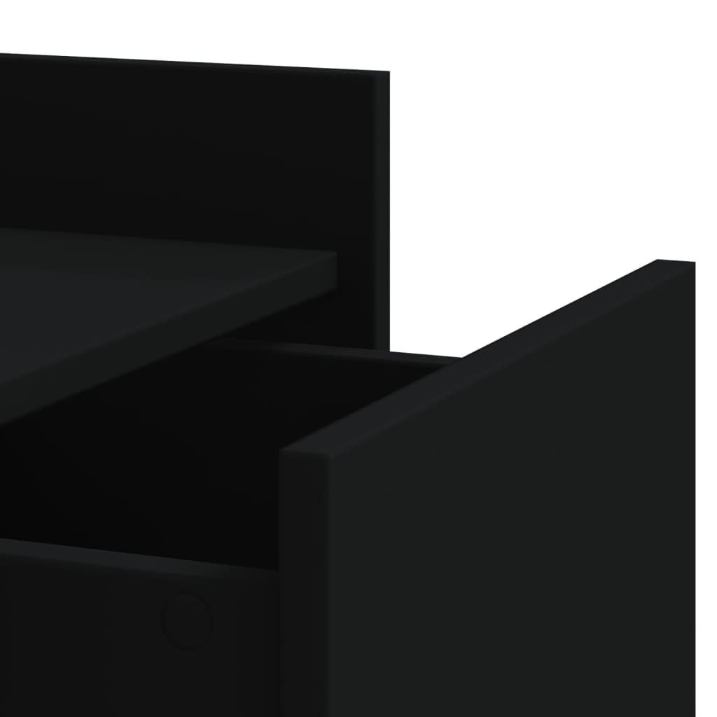 Bedside Table Black 45x50x65 cm Wood Material