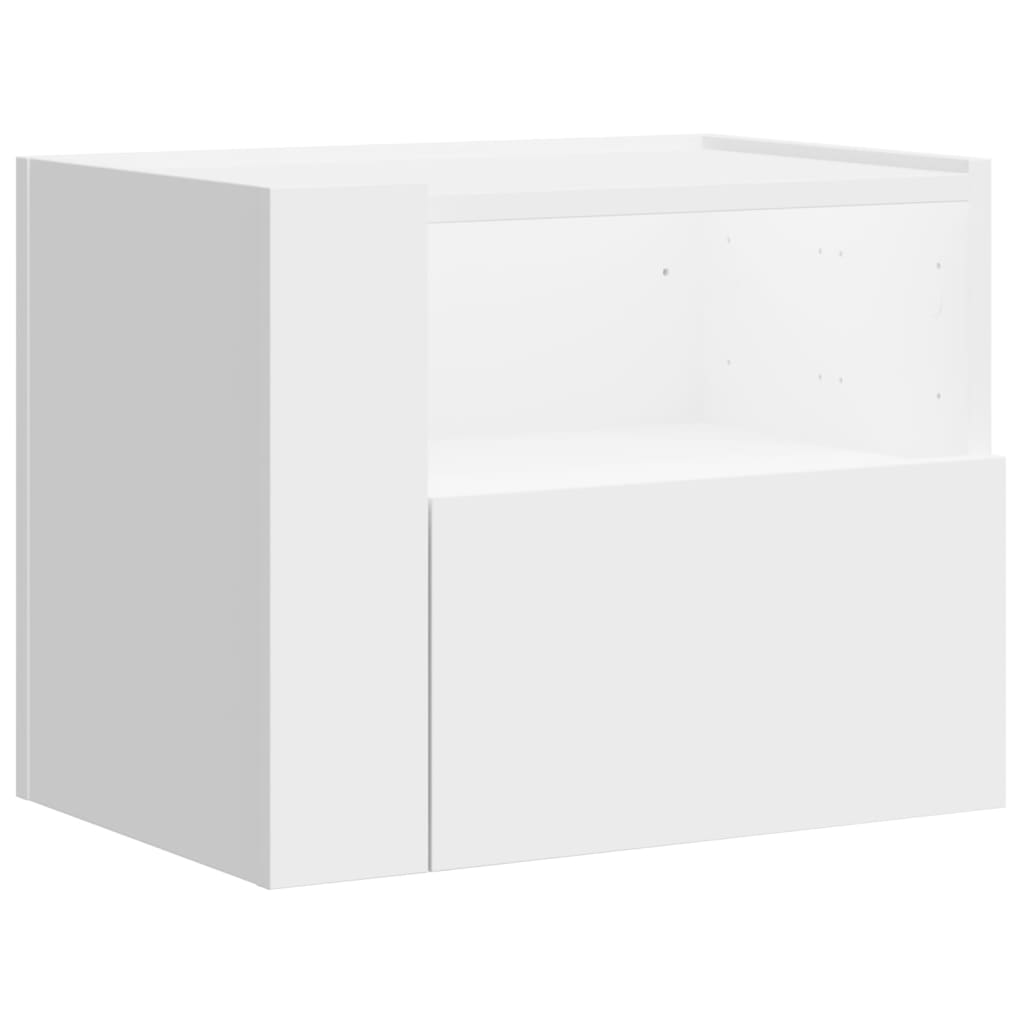 Table de chevet murale blanche 45x30x35 cm