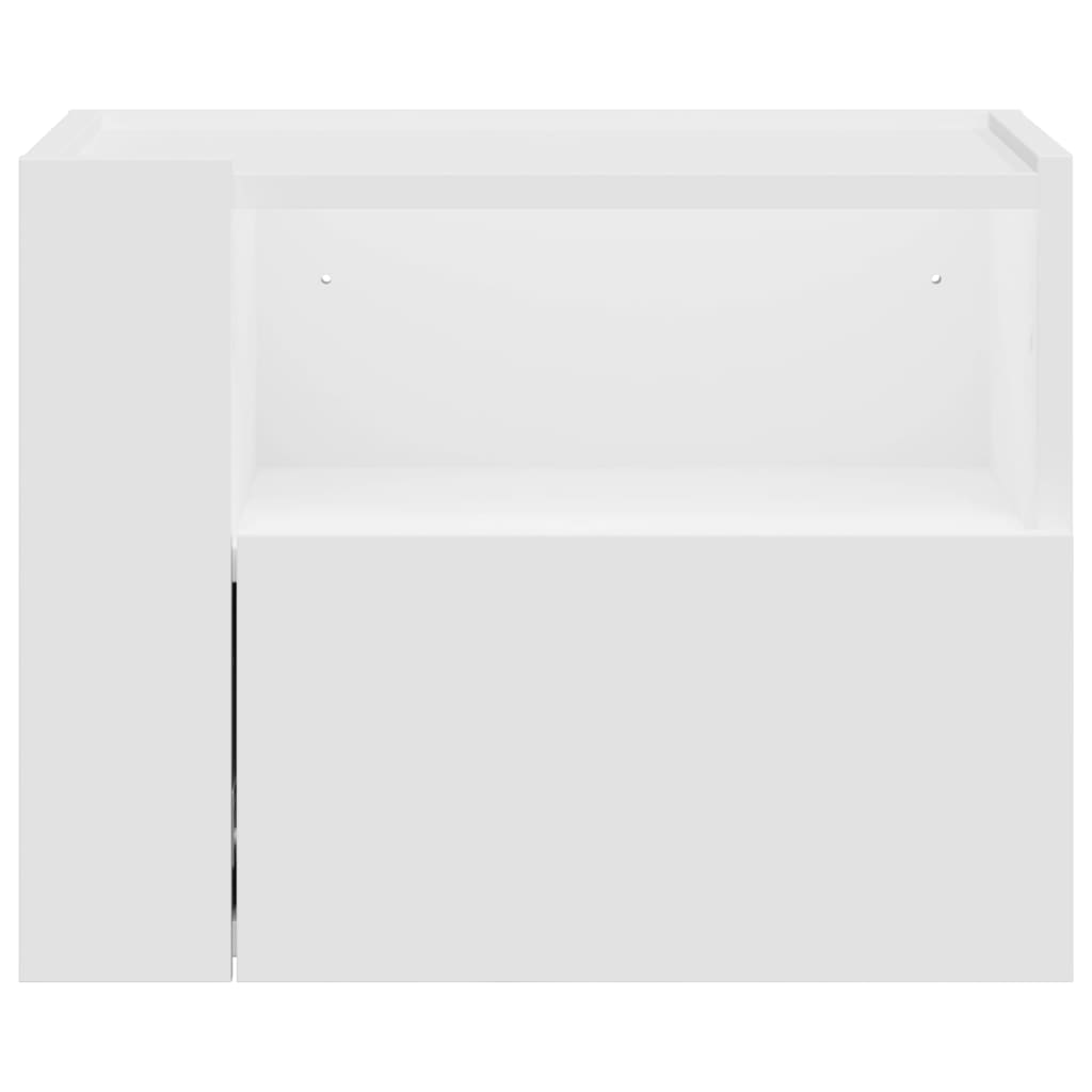 Table de chevet murale blanche 45x30x35 cm