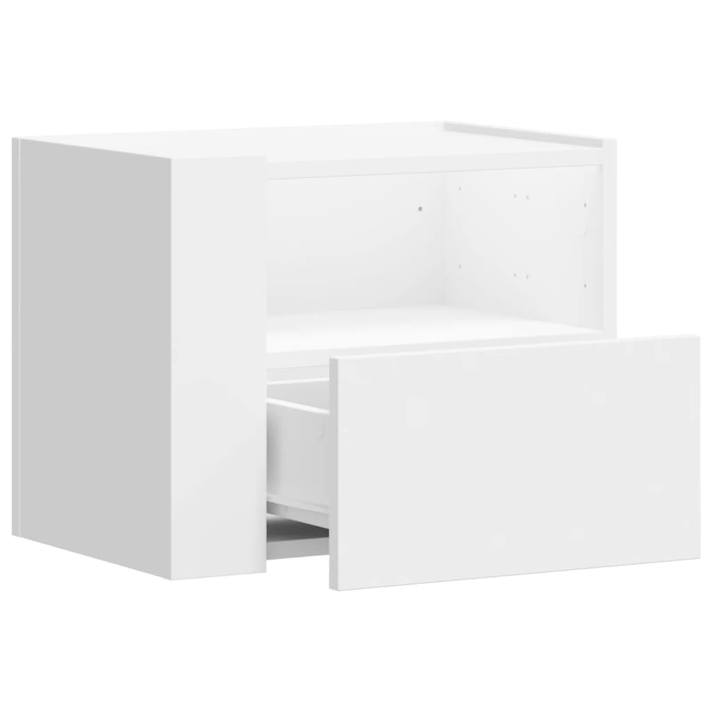 Table de chevet murale blanche 45x30x35 cm