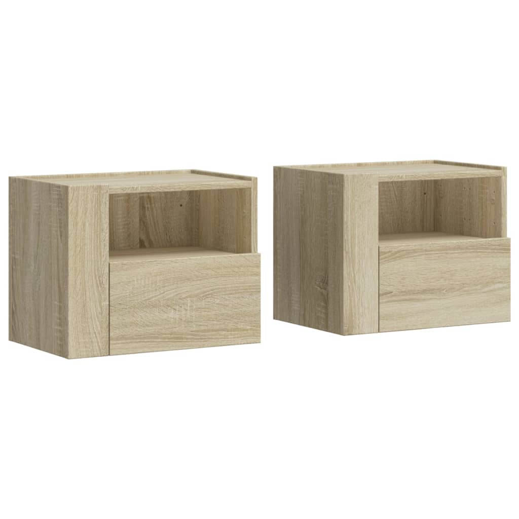 Tables de chevet murales 2 pcs. Chêne Sonoma 45x30x35 cm