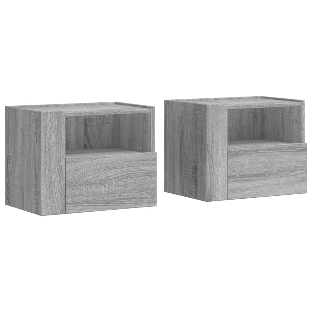 Tables de chevet murales 2 pcs. Gris Sonoma 45x30x35 cm