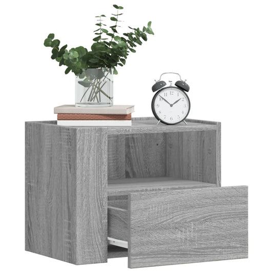 Tables de chevet murales 2 pcs. Gris Sonoma 45x30x35 cm