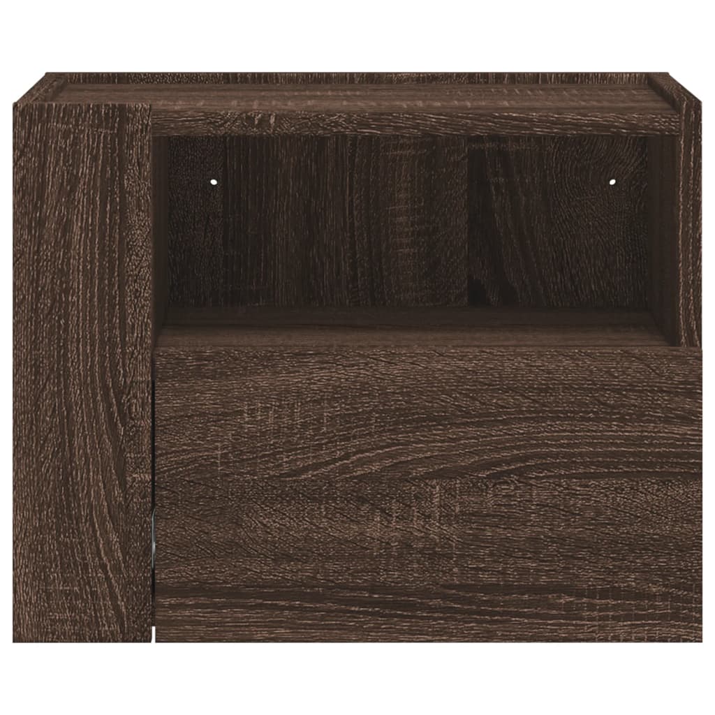 Tables de chevet murales 2 pcs. Aspect chêne marron 45x30x35 cm