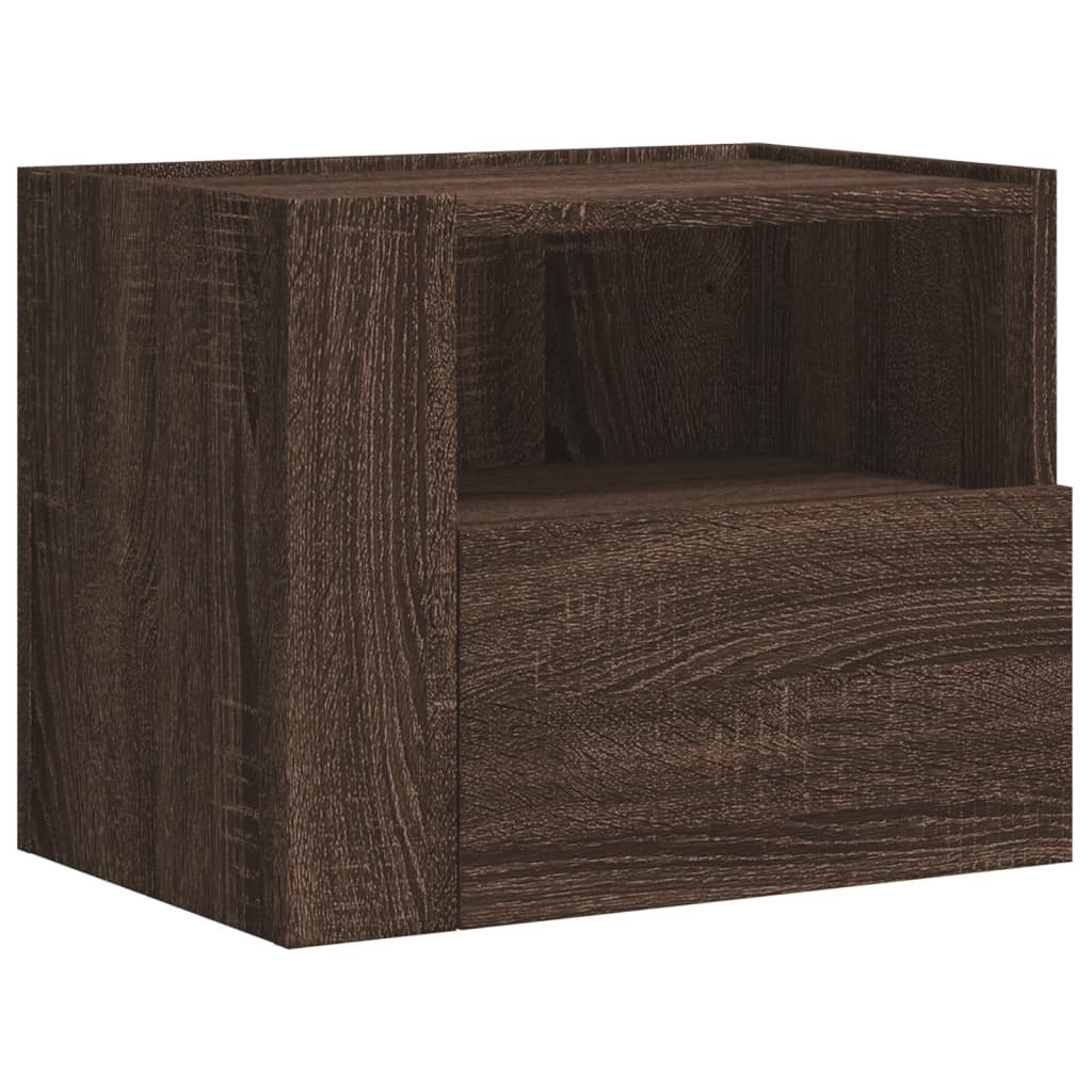 Tables de chevet murales 2 pcs. Aspect chêne marron 45x30x35 cm