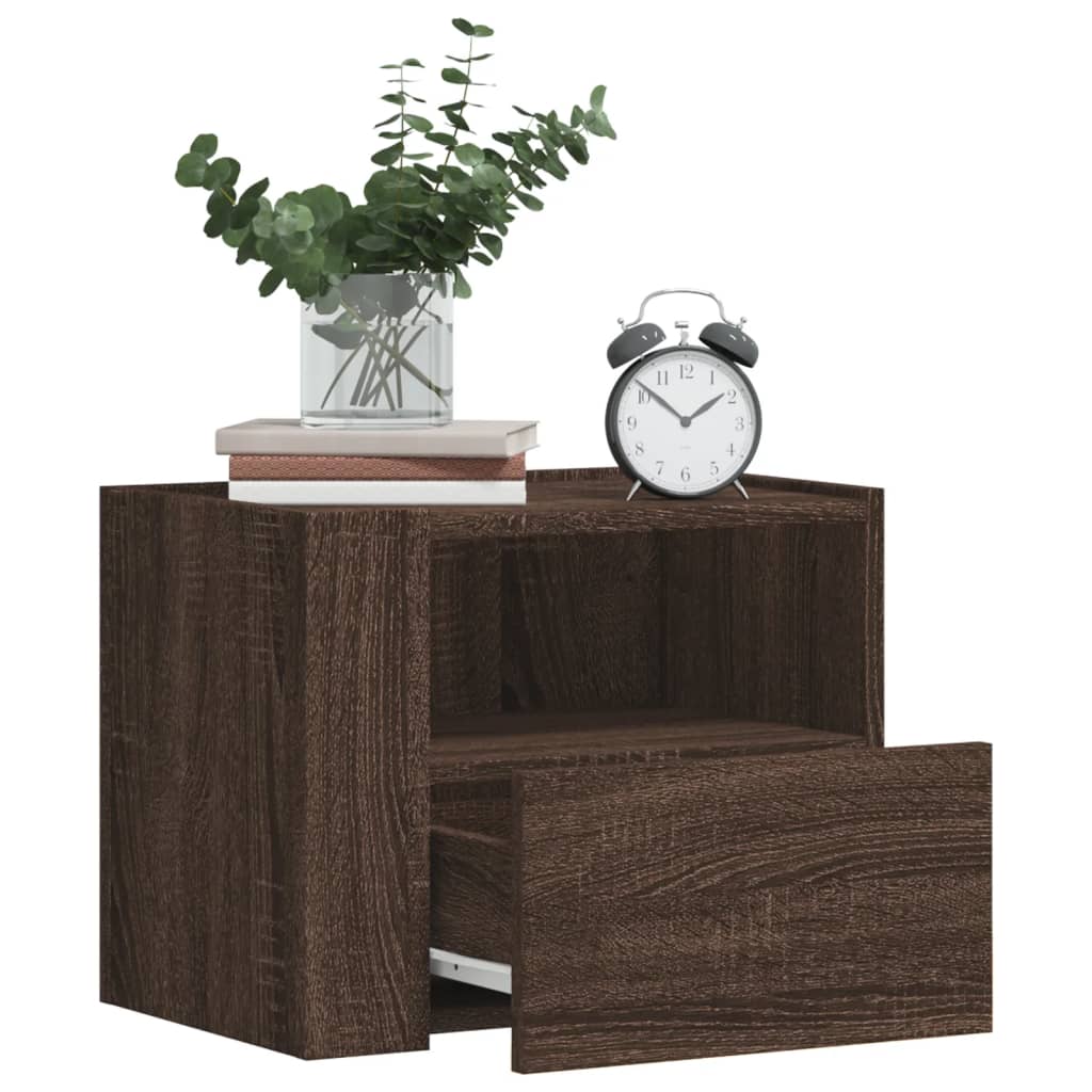 Tables de chevet murales 2 pcs. Aspect chêne marron 45x30x35 cm